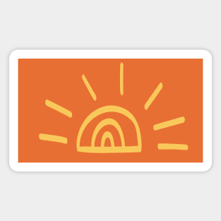 Retro Sunny Illustration Magnet